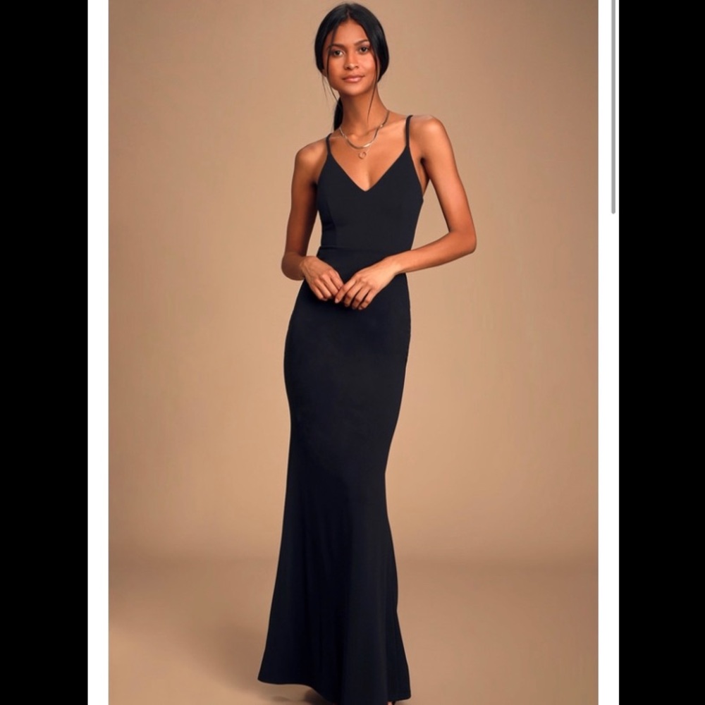 Lulus Moments of Bliss Black Maxi dress
